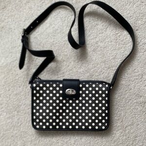 Talbots Black and White Polka Dot Crossbody Bag